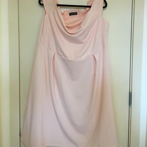 Blush off the shoulder dress